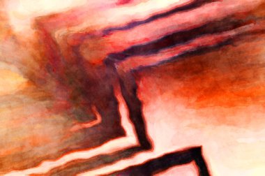 Soyut suluboya sanat eserleri. Fırça boyalı dijital resim. Renkli yaratıcı suluboya çizimi.