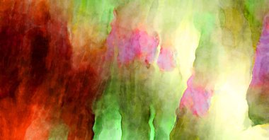 Soyut suluboya sanat eserleri. Fırça boyalı dijital resim. Renkli yaratıcı suluboya çizimi.