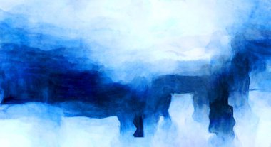 Soyut suluboya sanat eserleri. Fırça boyalı dijital resim. Renkli yaratıcı suluboya çizimi.