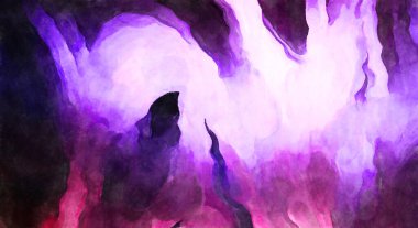 Soyut suluboya sanat eserleri. Fırça boyalı dijital resim. Renkli yaratıcı suluboya çizimi.