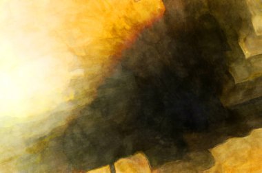 Soyut suluboya sanat eserleri. Fırça boyalı dijital resim. Renkli yaratıcı suluboya çizimi.