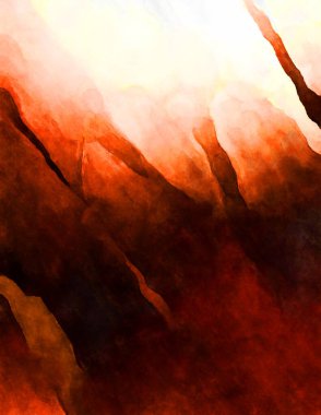 Soyut suluboya sanat eserleri. Fırça boyalı dijital resim. Renkli yaratıcı suluboya çizimi.