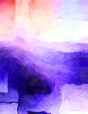 Soyut suluboya sanat eserleri. Fırça boyalı dijital resim. Renkli yaratıcı suluboya çizimi.