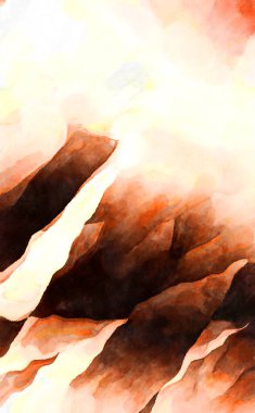 Soyut suluboya sanat eserleri. Fırça boyalı dijital resim. Renkli yaratıcı suluboya çizimi.