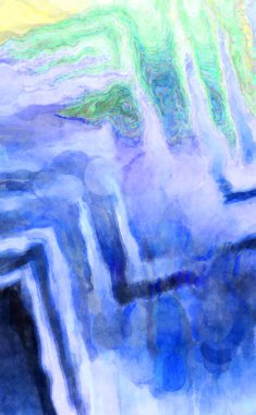 Soyut suluboya sanat eserleri. Fırça boyalı dijital resim. Renkli yaratıcı suluboya çizimi.