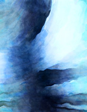 Soyut suluboya sanat eserleri. Fırça boyalı dijital resim. Renkli yaratıcı suluboya çizimi.