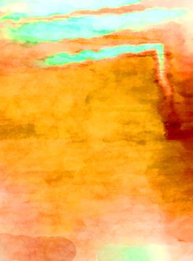 Soyut suluboya sanat eserleri. Fırça boyalı dijital resim. Renkli yaratıcı suluboya çizimi.