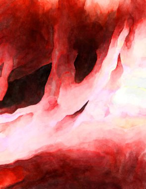 Soyut suluboya sanat eserleri. Fırça boyalı dijital resim. Renkli yaratıcı suluboya çizimi.