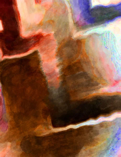 Soyut suluboya sanat eserleri. Fırça boyalı dijital resim. Renkli yaratıcı suluboya çizimi.