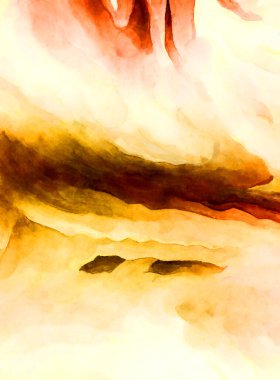 Soyut suluboya sanat eserleri. Fırça boyalı dijital resim. Renkli yaratıcı suluboya çizimi.