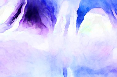 Soyut suluboya sanat eserleri. Fırça boyalı dijital resim. Renkli yaratıcı suluboya çizimi.