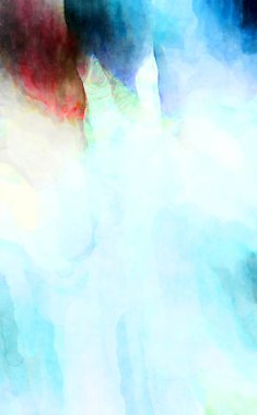 Soyut suluboya sanat eserleri. Fırça boyalı dijital resim. Renkli yaratıcı suluboya çizimi.