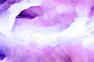 Soyut suluboya sanat eserleri. Fırça boyalı dijital resim. Renkli yaratıcı suluboya çizimi.