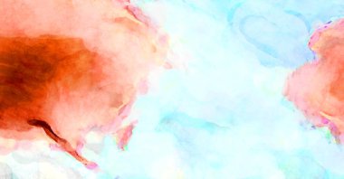 Soyut suluboya sanat eserleri. Fırça boyalı dijital resim. Renkli yaratıcı suluboya çizimi.