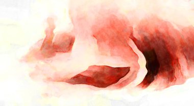 Soyut suluboya sanat eserleri. Fırça boyalı dijital resim. Renkli yaratıcı suluboya çizimi.