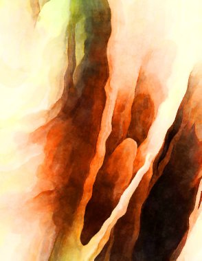 Soyut suluboya sanat eserleri. Fırça boyalı dijital resim. Renkli yaratıcı suluboya çizimi.