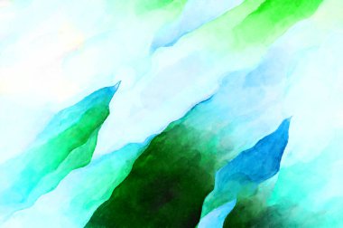 Soyut suluboya sanat eserleri. Fırça boyalı dijital resim. Renkli yaratıcı suluboya çizimi.