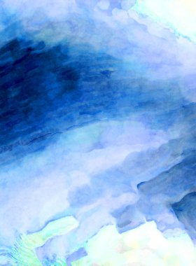 Soyut suluboya sanat eserleri. Fırça boyalı dijital resim. Renkli yaratıcı suluboya çizimi.