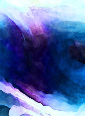 Soyut suluboya sanat eserleri. Fırça boyalı dijital resim. Renkli yaratıcı suluboya çizimi.