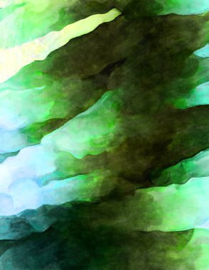 Soyut suluboya sanat eserleri. Fırça boyalı dijital resim. Renkli yaratıcı suluboya çizimi.