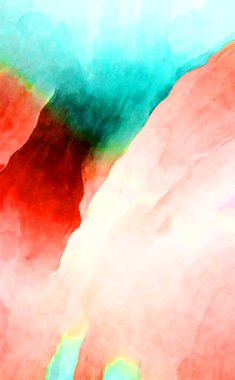 Soyut suluboya sanat eserleri. Fırça boyalı dijital resim. Renkli yaratıcı suluboya çizimi.