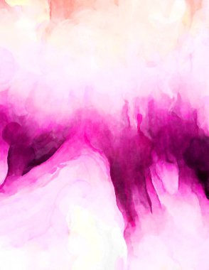 Soyut suluboya sanat eserleri. Fırça boyalı dijital resim. Renkli yaratıcı suluboya çizimi.