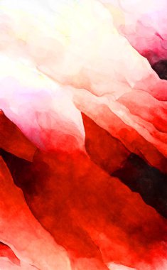 Soyut suluboya sanat eserleri. Fırça boyalı dijital resim. Renkli yaratıcı suluboya çizimi.