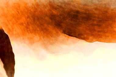 Soyut suluboya sanat eserleri. Fırça boyalı dijital resim. Renkli yaratıcı suluboya çizimi.