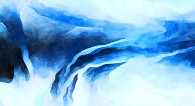 Soyut suluboya sanat eserleri. Fırça boyalı dijital resim. Renkli yaratıcı suluboya çizimi.