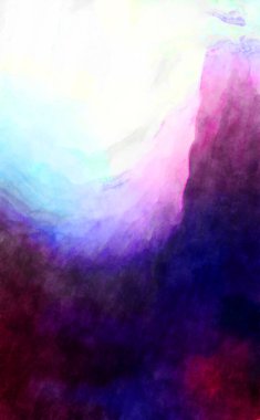 Soyut suluboya sanat eserleri. Fırça boyalı dijital resim. Renkli yaratıcı suluboya çizimi.