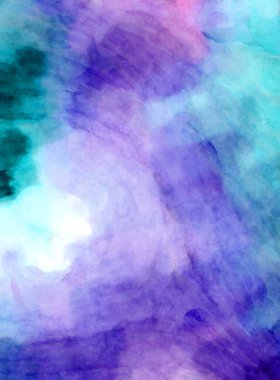 Soyut suluboya sanat eserleri. Fırça boyalı dijital resim. Renkli yaratıcı suluboya çizimi.