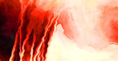 Soyut suluboya sanat eserleri. Fırça boyalı dijital resim. Renkli yaratıcı suluboya çizimi.