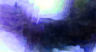 Soyut suluboya sanat eserleri. Fırça boyalı dijital resim. Renkli yaratıcı suluboya çizimi.