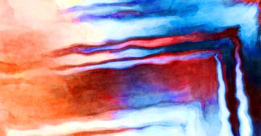 Soyut suluboya sanat eserleri. Fırça boyalı dijital resim. Renkli yaratıcı suluboya çizimi.