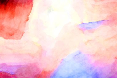 Soyut suluboya sanat eserleri. Fırça boyalı dijital resim. Renkli yaratıcı suluboya çizimi.