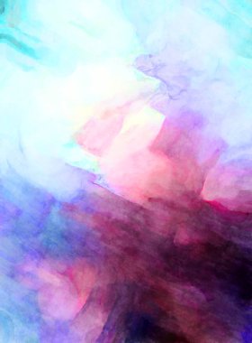 Soyut suluboya sanat eserleri. Fırça boyalı dijital resim. Renkli yaratıcı suluboya çizimi.