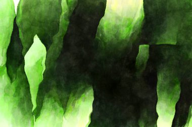 Soyut suluboya sanat eserleri. Fırça boyalı dijital resim. Renkli yaratıcı suluboya çizimi.