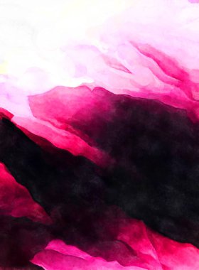 Soyut suluboya sanat eserleri. Fırça boyalı dijital resim. Renkli yaratıcı suluboya çizimi.