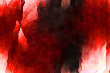 Soyut suluboya sanat eserleri. Fırça boyalı dijital resim. Renkli yaratıcı suluboya çizimi.