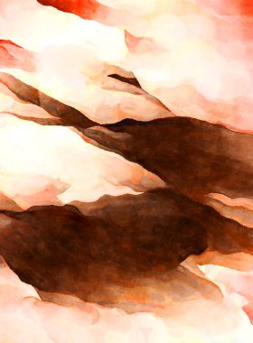 Soyut suluboya sanat eserleri. Fırça boyalı dijital resim. Renkli yaratıcı suluboya çizimi.