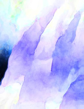 Soyut suluboya sanat eserleri. Fırça boyalı dijital resim. Renkli yaratıcı suluboya çizimi.