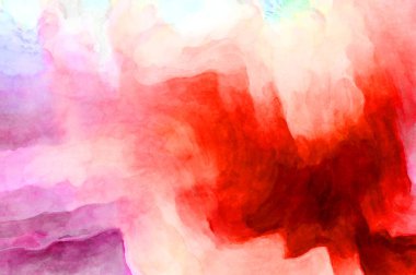 Soyut suluboya sanat eserleri. Fırça boyalı dijital resim. Renkli yaratıcı suluboya çizimi.