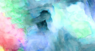Soyut suluboya sanat eserleri. Fırça boyalı dijital resim. Renkli yaratıcı suluboya çizimi.