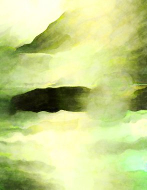 Soyut suluboya sanat eserleri. Fırça boyalı dijital resim. Renkli yaratıcı suluboya çizimi.