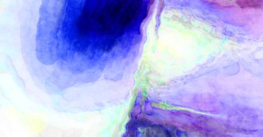 Soyut suluboya sanat eserleri. Fırça boyalı dijital resim. Renkli yaratıcı suluboya çizimi.