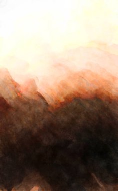 Soyut suluboya sanat eserleri. Fırça boyalı dijital resim. Renkli yaratıcı suluboya çizimi.