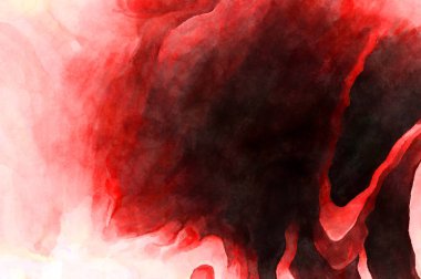 Soyut suluboya sanat eserleri. Fırça boyalı dijital resim. Renkli yaratıcı suluboya çizimi.