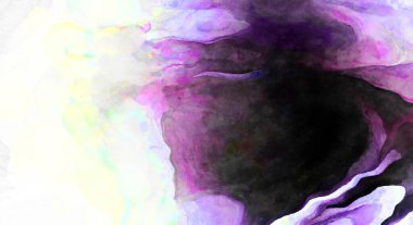 Soyut suluboya sanat eserleri. Fırça boyalı dijital resim. Renkli yaratıcı suluboya çizimi.