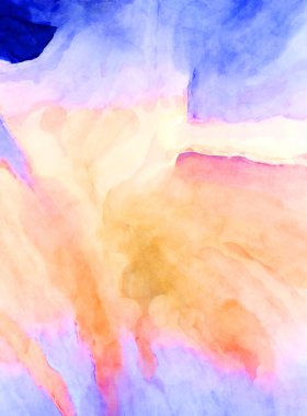 Soyut suluboya sanat eserleri. Fırça boyalı dijital resim. Renkli yaratıcı suluboya çizimi.