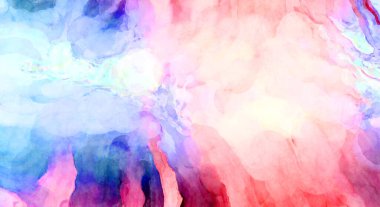 Soyut suluboya sanat eserleri. Fırça boyalı dijital resim. Renkli yaratıcı suluboya çizimi.